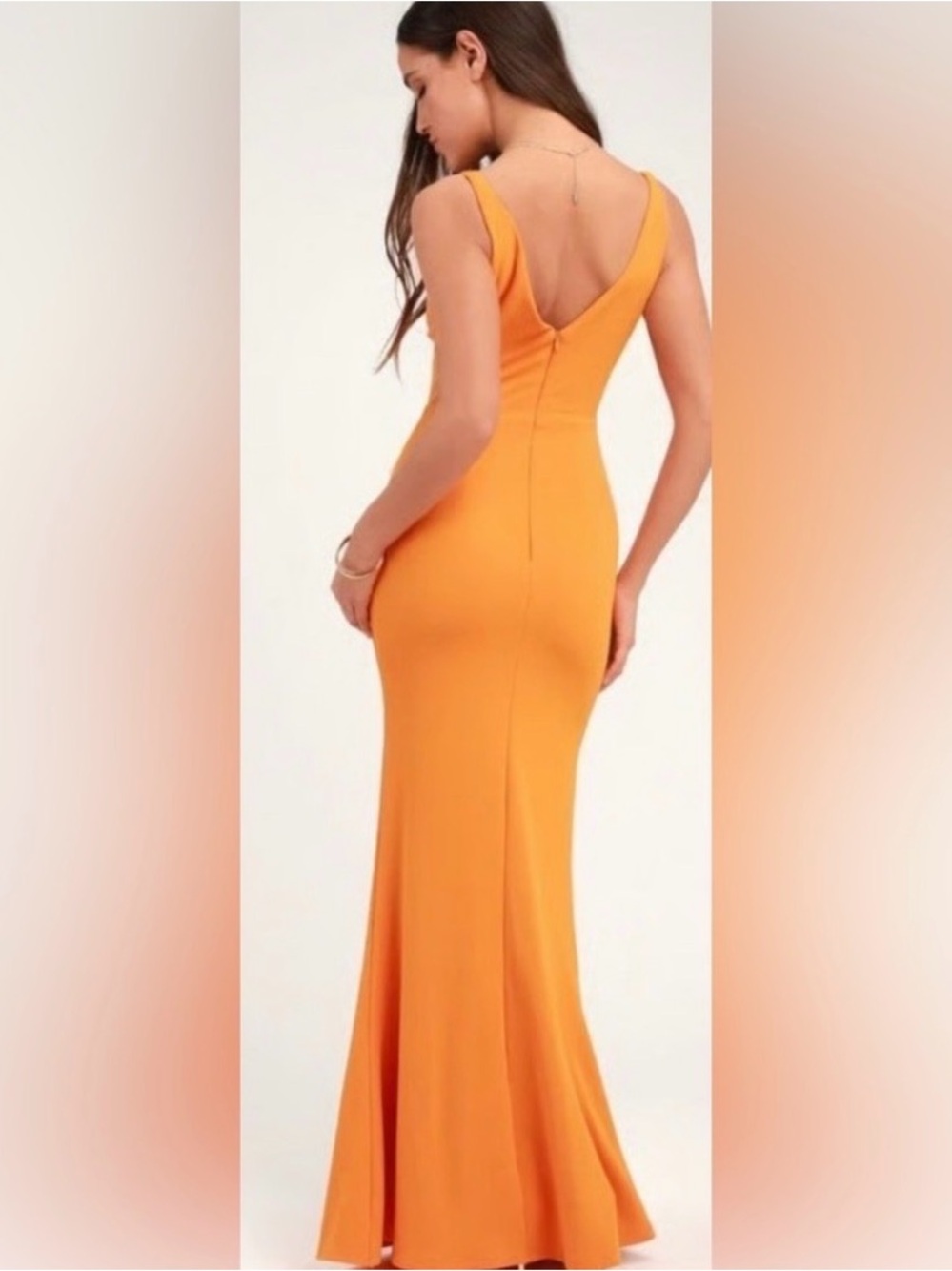 Lulu's Melora Orange Sleeveless Maxi Dress - size small - Picture 2 of 6